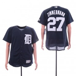 MLB Detroit Tigers #27 Jordan Zimmermann Navy Flexbase Jersey