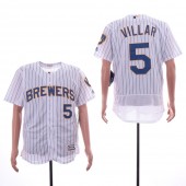MLB Milwaukee Brewers #5 Jonathan Villar White Flexbase Jersey