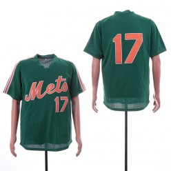 MLB New York Mets #17 Keith Hernandez Green Mesh Throwback Jersey