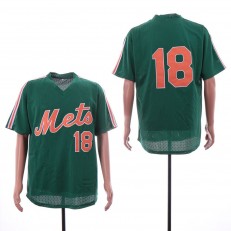 MLB New York Mets #18 Darryl Strawberry Green Mesh Throwback Jersey