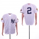 MLB New York Yankees #2 Derek Jeter White 2000 World Series Cool Base Jersey