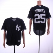 MLB New York Yankees #25 Gleyber Torres Black Cool Base Jersey