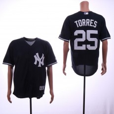 MLB New York Yankees #25 Gleyber Torres Black Cool Base Jersey