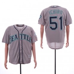 MLB Seattle Mariners #51 Ichiro Suzuki Gray Cool Base Jersey