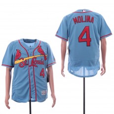 MLB St. Louis Cardinals #4 Yadier Molina Light Blue Flexbase Jersey