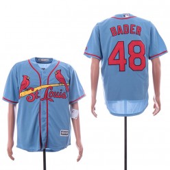 MLB St. Louis Cardinals #48 Harrison Bader Light Blue Cool Base Jersey
