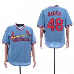 MLB St. Louis Cardinals #48 Harrison Bader Light Blue Throwback Cool Base Jersey