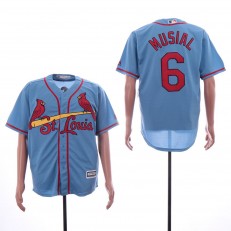 MLB St. Louis Cardinals #6 Stan Musial Light Blue Cool Base Jersey