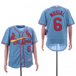 MLB St. Louis Cardinals #6 Stan Musial Light Blue Flexbase Jersey
