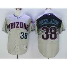 MLB Arizona Diamondbacks 38 Curt Schilling Gray Teal Flexbase Men Jersey