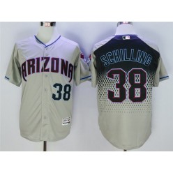 MLB Arizona Diamondbacks 38 Curt Schilling Gray Teal Flexbase Men Jersey