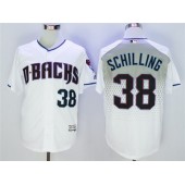 MLB Arizona Diamondbacks 38 Curt Schilling White Teal Flexbase Men Jersey