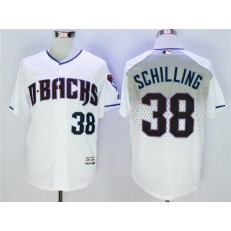 MLB Arizona Diamondbacks 38 Curt Schilling White Teal Flexbase Men Jersey