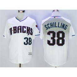 MLB Arizona Diamondbacks 38 Curt Schilling White Teal Flexbase Men Jersey