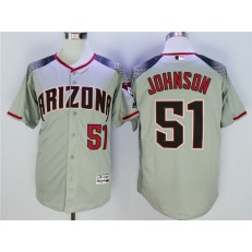 MLB Arizona Diamondbacks 51 Randy Johnson Gray Flexbase Men Jersey
