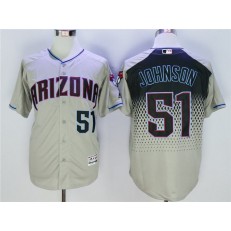 MLB Arizona Diamondbacks 51 Randy Johnson Gray Teal Flexbase Men Jersey