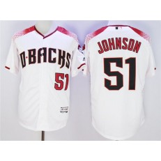 MLB Arizona Diamondbacks 51 Randy Johnson White Flexbase Men Jersey