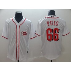 MLB Cincinnati Reds 66 Yasiel Puig White Cool Base Men Jersey
