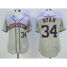 MLB Houston Astros 34 Nolan Ryan Gray Flexbase Men Jersey