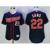 MLB Minnesota Twins 22 Miguel Sano Navy Flexbase Men Jersey