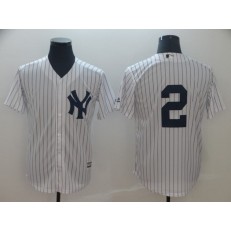 MLB New York Yankees 2 Derek Jeter White Cool Base Men Jersey