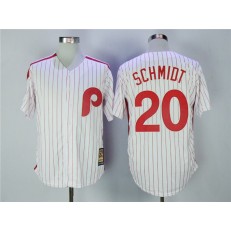 MLB Philadelphia Phillies 20 Mike Schmidt White Cooperstown Collection Cool Base Men Jersey