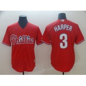 MLB Philadelphia Phillies 3 Bryce Harper Scarlet Cool Base Men Jersey