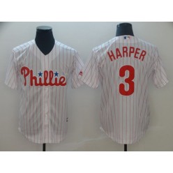 MLB Philadelphia Phillies 3 Bryce Harper White Cool Base Men Jersey