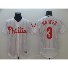 MLB Philadelphia Phillies 3 Bryce Harper White Flexbase Men Jersey