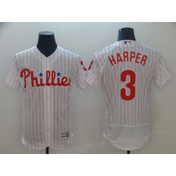 MLB Philadelphia Phillies 3 Bryce Harper White Flexbase Men Jersey