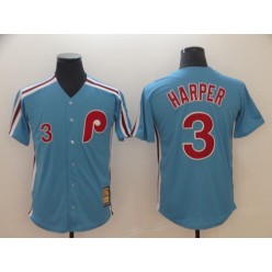 MLB Philadelphia Phillies 3 Bryce Harper Women Light Blue Cool Base Cooperstown Jersey
