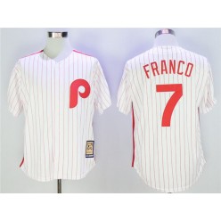 MLB Philadelphia Phillies 7 Maikel Franco White Cooperstown Collection Cool Base Men Jersey