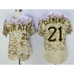 MLB Pittsburgh Pirates 21 Roberto Clemente Camo Flexbase Men Jersey