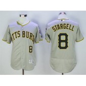 MLB Pittsburgh Pirates 8 Willie Stargell Gray Flexbase Men Jersey