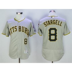 MLB Pittsburgh Pirates 8 Willie Stargell Gray Flexbase Men Jersey