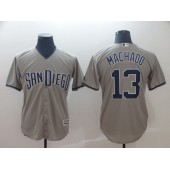 MLB San Diego Padres 13 Manny Machado Gray Cool Base Men Jersey