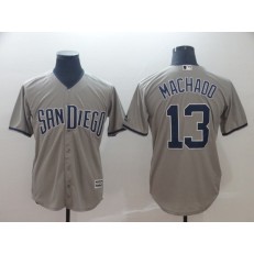 MLB San Diego Padres 13 Manny Machado Gray Cool Base Men Jersey
