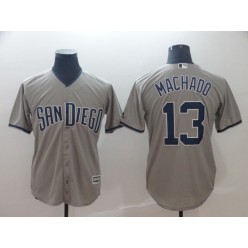 MLB San Diego Padres 13 Manny Machado Gray Cool Base Men Jersey