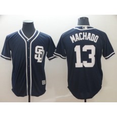 MLB San Diego Padres 13 Manny Machado Navy Cool Base Men Jersey