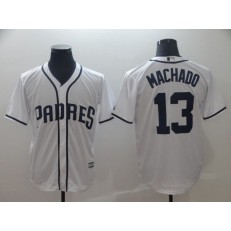 MLB San Diego Padres 13 Manny Machado White Cool Base Men Jersey