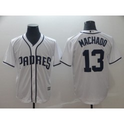 MLB San Diego Padres 13 Manny Machado White Cool Base Men Jersey