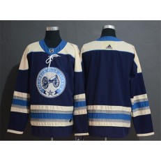 Columbus Blue Jackets Blank Navy Adidas NHL Men Jersey