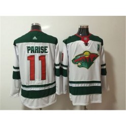 Minnesota Wild 11 Zach Parise White Adidas NHL Men Jersey
