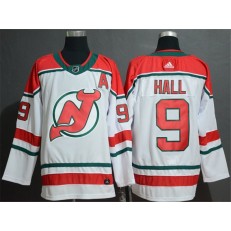 New Jersey Devils 9 Taylor Hall White Alternate Breakaway Adidas NHL Men Jersey