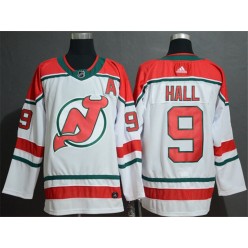 New Jersey Devils 9 Taylor Hall White Alternate Breakaway Adidas NHL Men Jersey