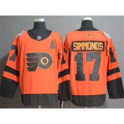 Philadelphia Flyers 17 Wayne Simmonds Orange 2019 NHL Stadium Series Adidas NHL Men Jersey