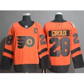 Philadelphia Flyers 28 Claude Giroux Orange 2019 NHL Stadium Series Adidas NHL Men Jersey