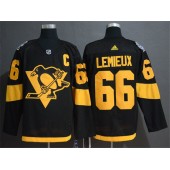 Pittsburgh Penguins 66 Mario Lemieux Black 2019 NHL Stadium Series Adidas NHL Men Jersey