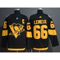 Pittsburgh Penguins 66 Mario Lemieux Black 2019 NHL Stadium Series Adidas NHL Men Jersey