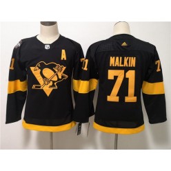 Pittsburgh Penguins 71 Evgeni Malkin Black Youth 2019 NHL Stadium Series Adidas Jersey